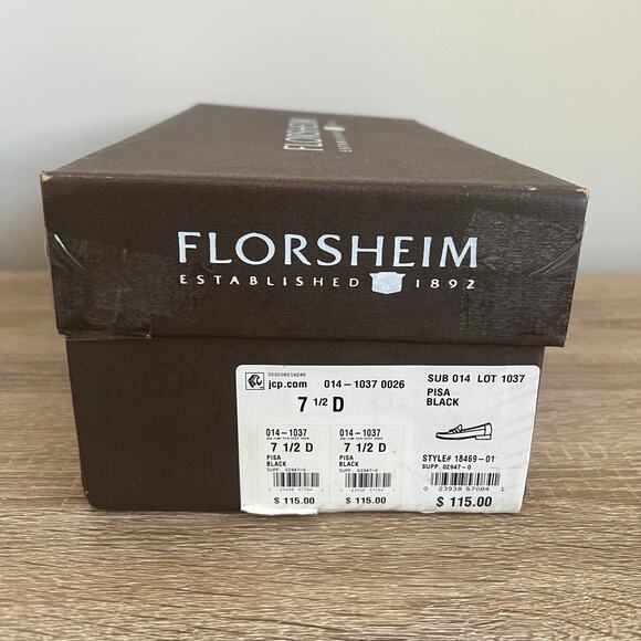 Florsheim Pisa Tassel Moc Toe Leather Loafer Slip On Dress Shoe 7.5 D NIB Black - Picture 10 of 10